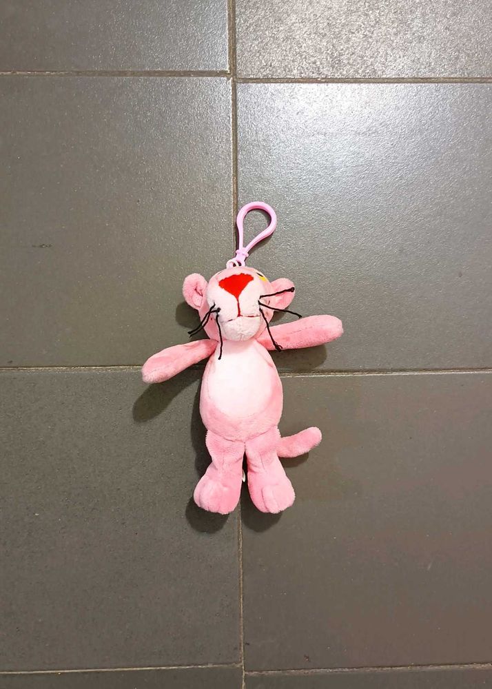 Pink Panther Plush Keychain