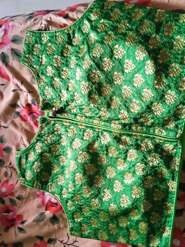 Green Brocade Blouse
