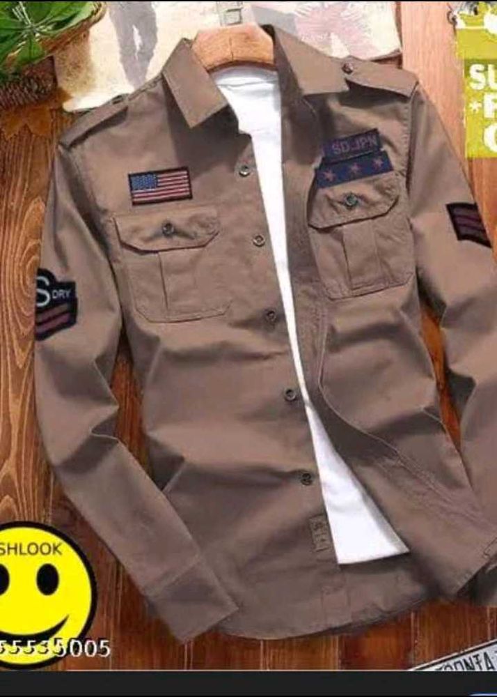 Men's Casual Cargo Style Shirt