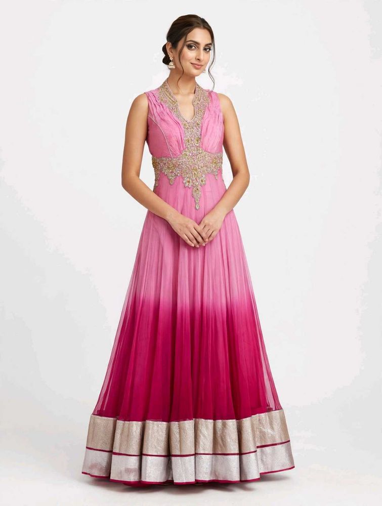 Beautiful Pink Ombre Ethnic Gown