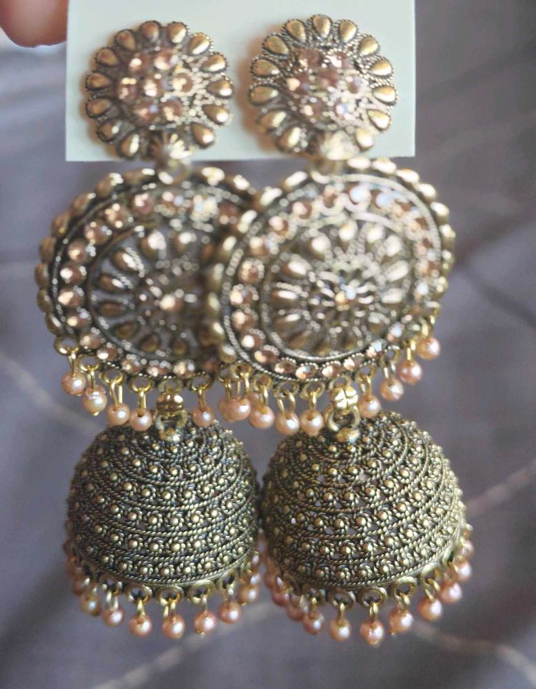 Jhumka Earrings with Pearls