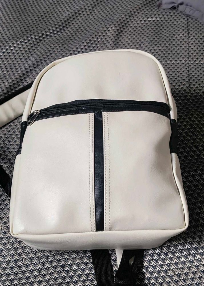 Stylish White &amp; Black Backpack