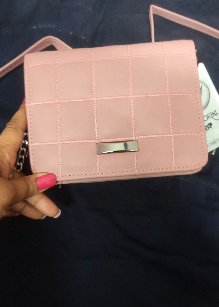 Cross Body Sling Bag For Girls. Nude Pink Shade