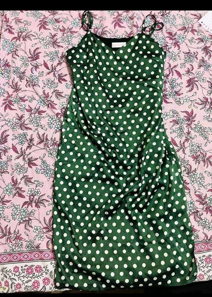 Green Polka Dot Slip Dress