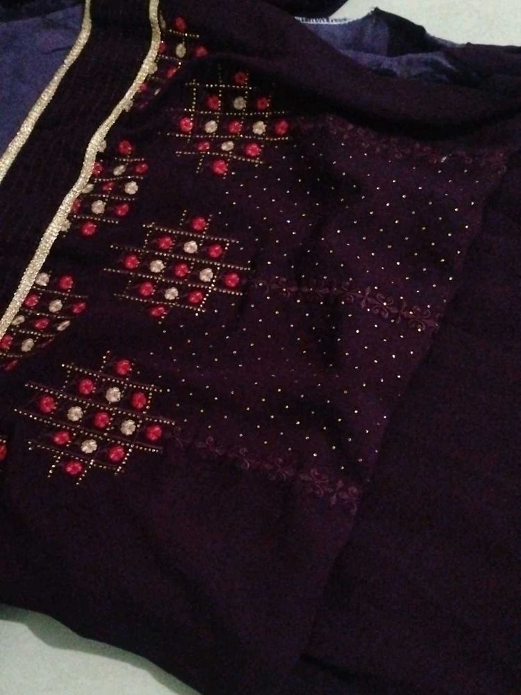 Purple colour salwar suit