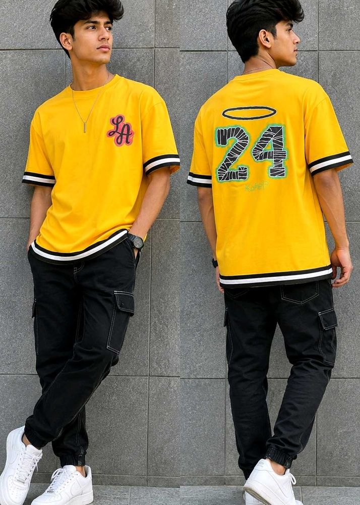 Men's Yellow Graphic T-Shirt