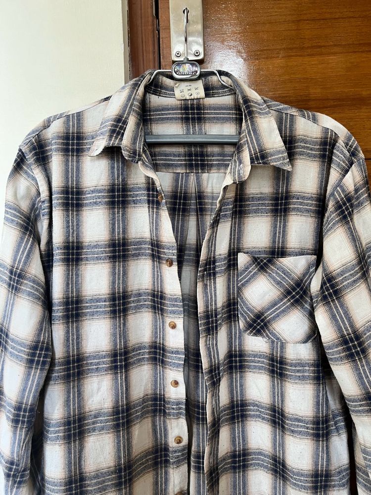 Oversized Cozy Plaid Flannel t Shirt