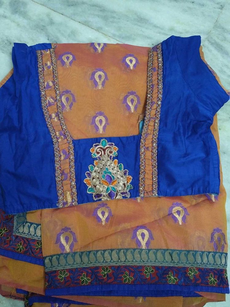Semi bananarasi silk saree with stiched blouse