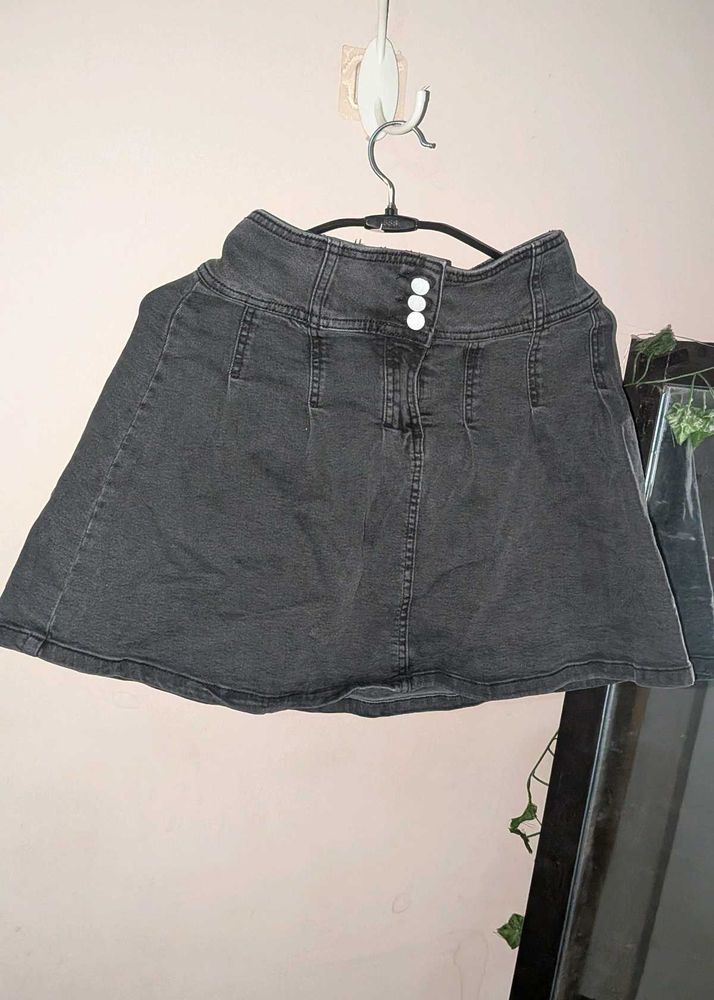 Gray Denim Skirt