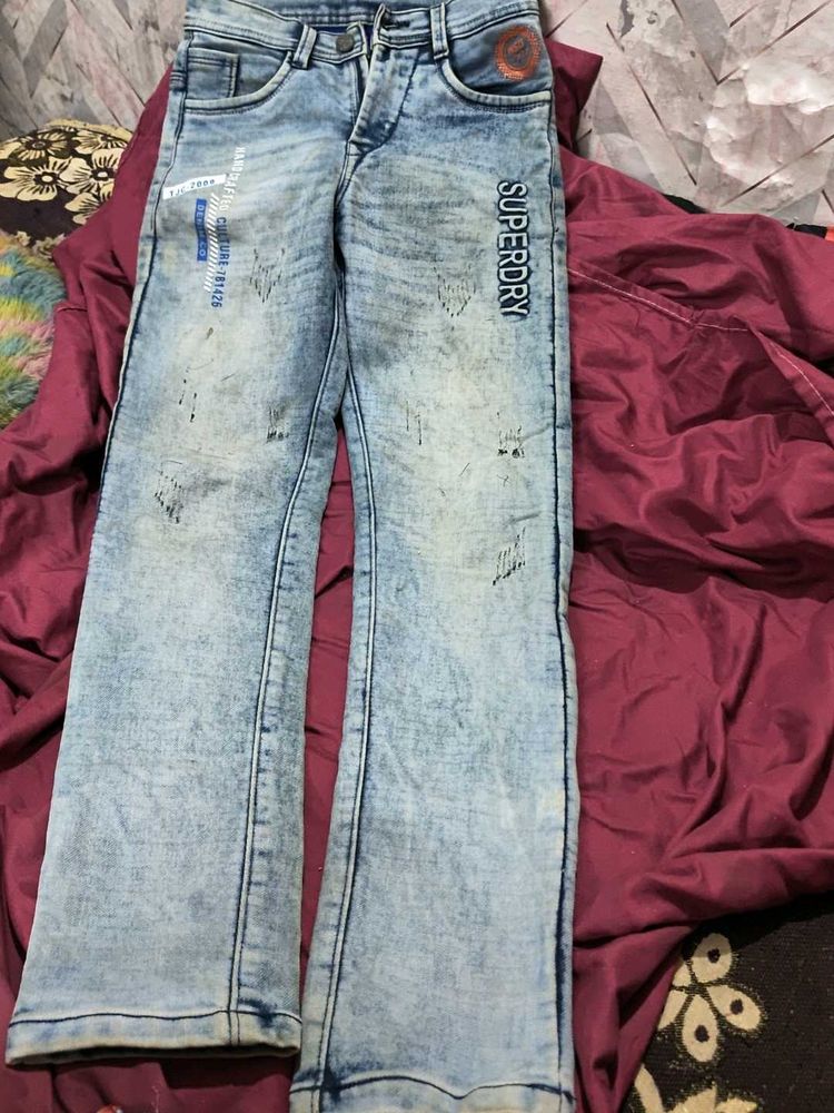 Superdry Light Wash Distressed Jeans