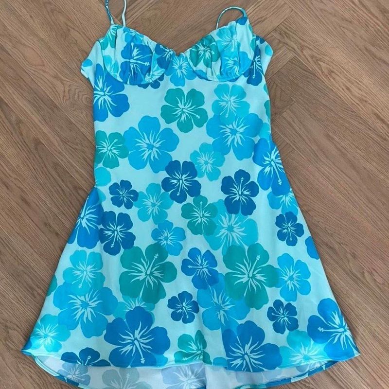 Zara Blue Floral Mini Dress