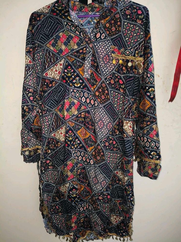 Beautiful Blue Patchwork Kurta Set