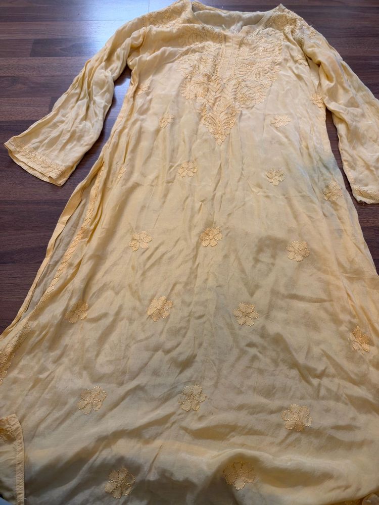 Beautiful Yellow Chikankari Kurta