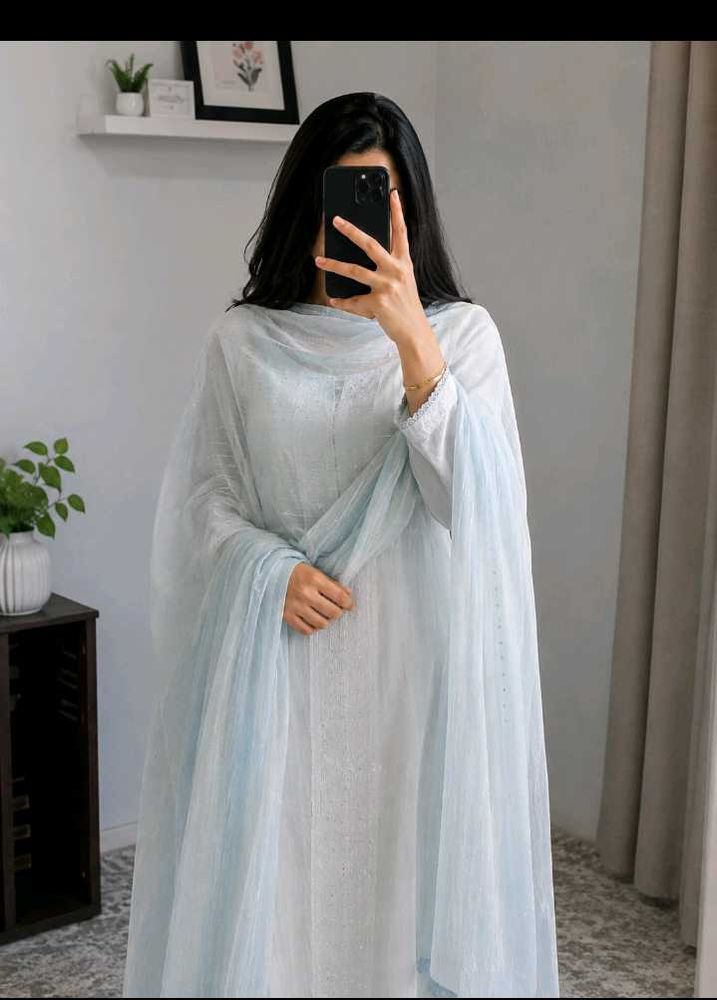 Elegant Blue Sequin dupatta