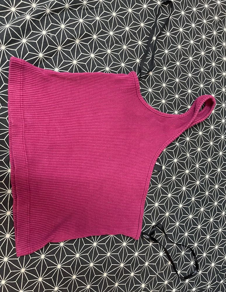 Magenta Ribbed Tank Top