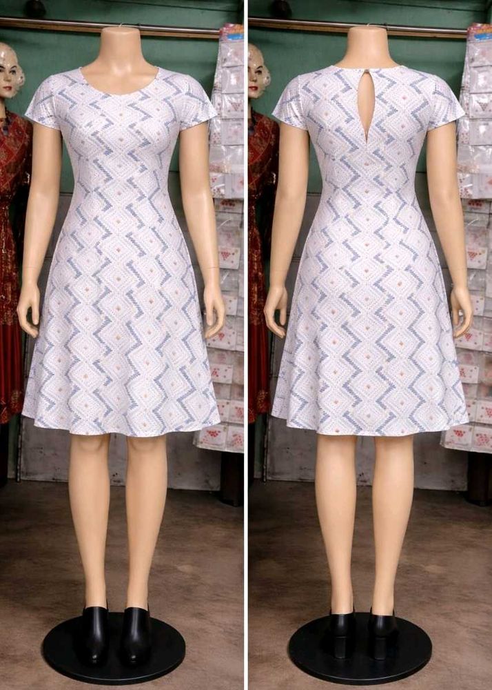 Chic Geometric Print Fit &amp; Flare Dress