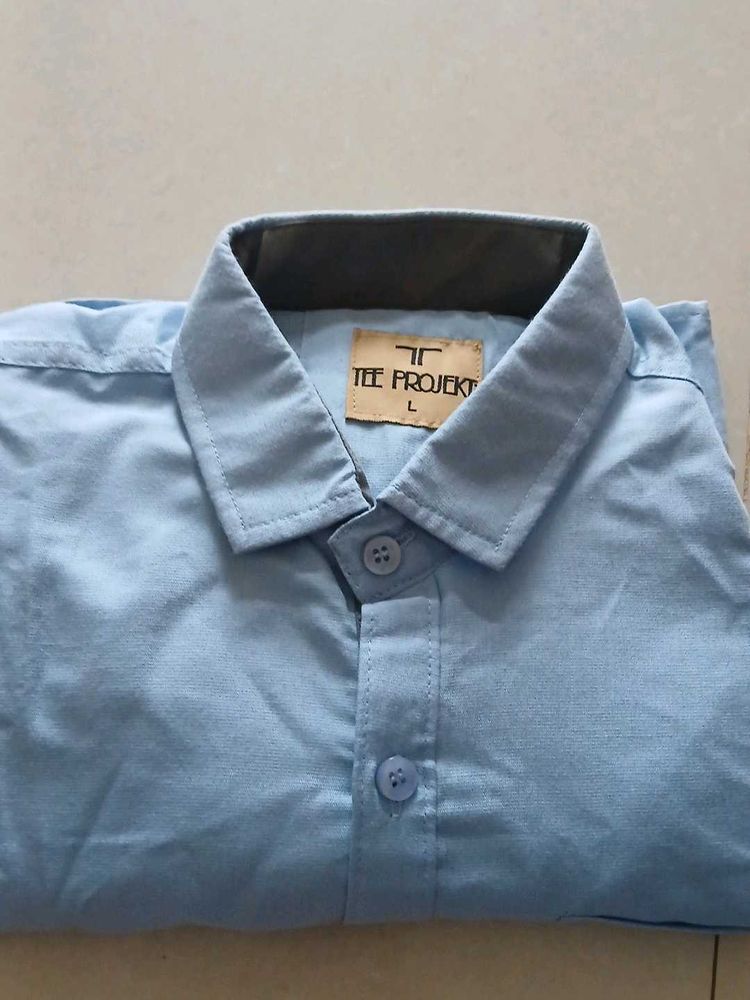 Blue Collared Shirt