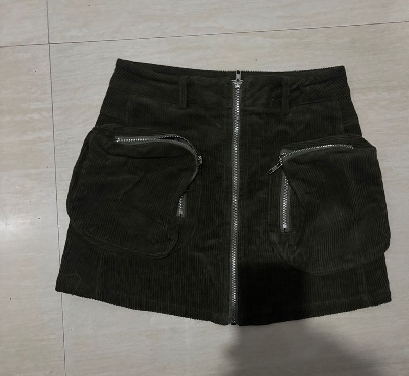 Corduroy Cargo Mini Skirt (freakins)