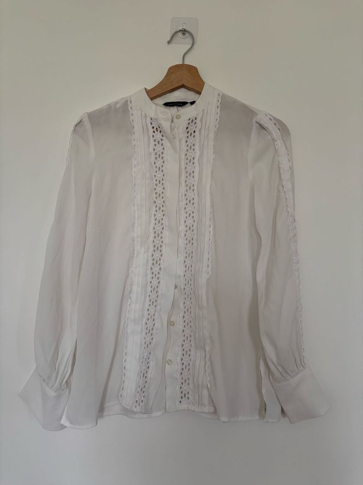 Elegant White Broderie Anglaise Blouse