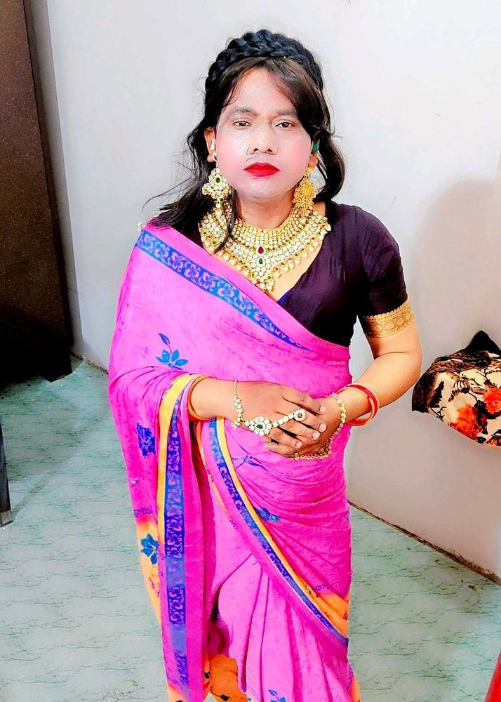 Beautiful Pink Saree with Blouse