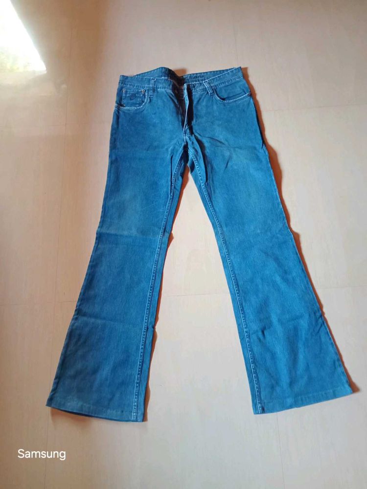 Blue Flare Leg Denim Jeans