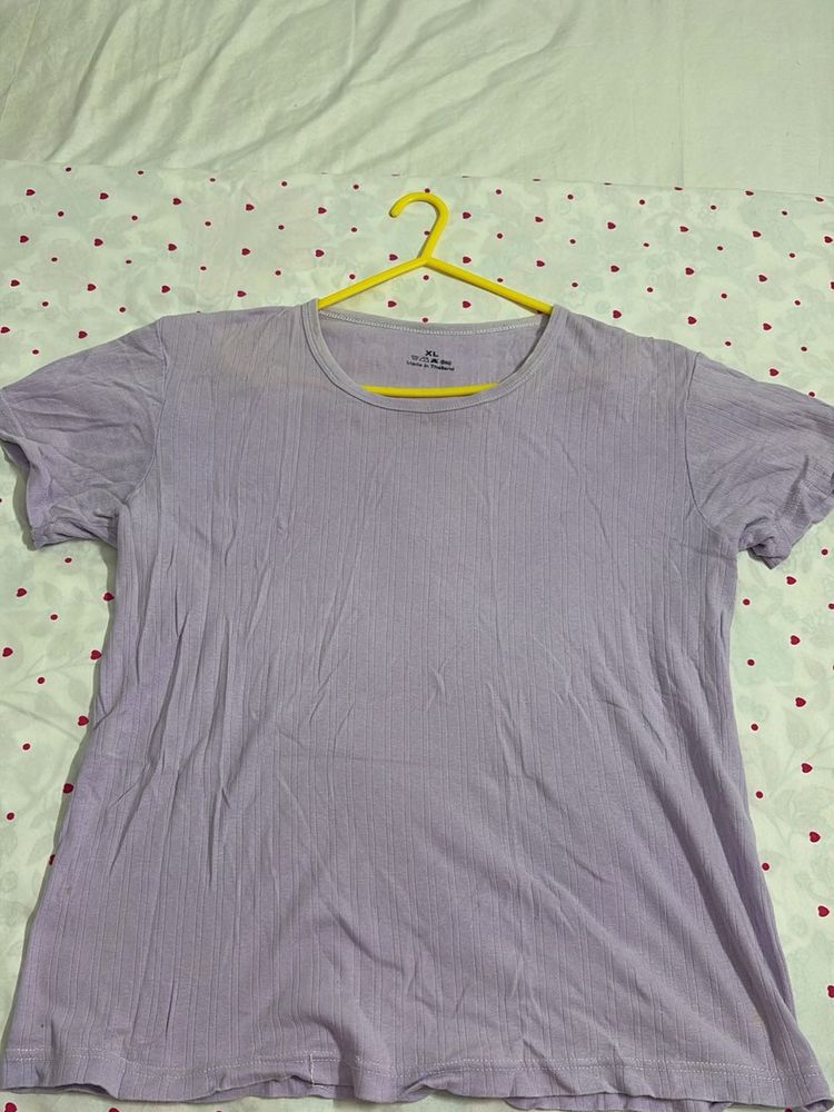 Lavender Ribbed T-Shirt