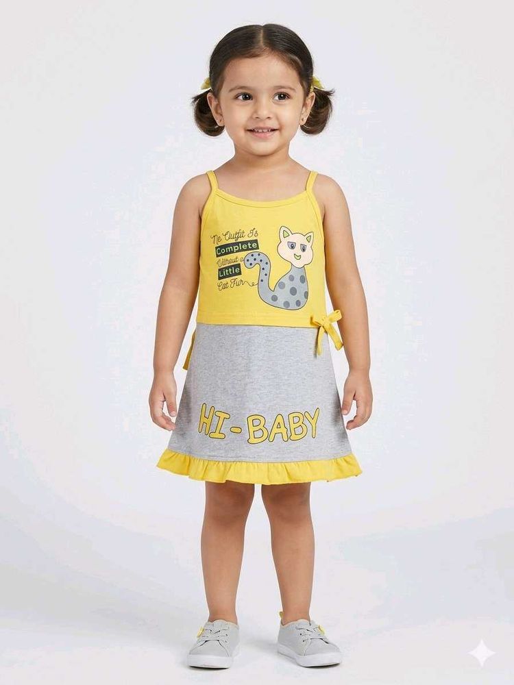 Cute Cat Print Baby Dress