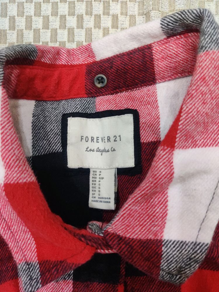 Forever 21 - Full Sleeve - Red &amp; Black Checked Shirt.