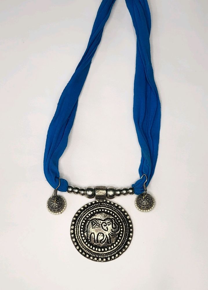 Boho Neck Piece With Pair Of Jhumka