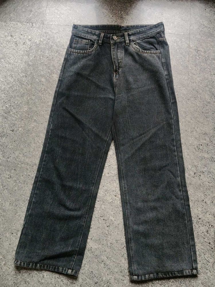 Stylish Dark Wash Wide Leg Jeans