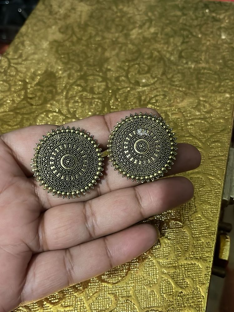 Oxidized Silver Jhumka Earrings