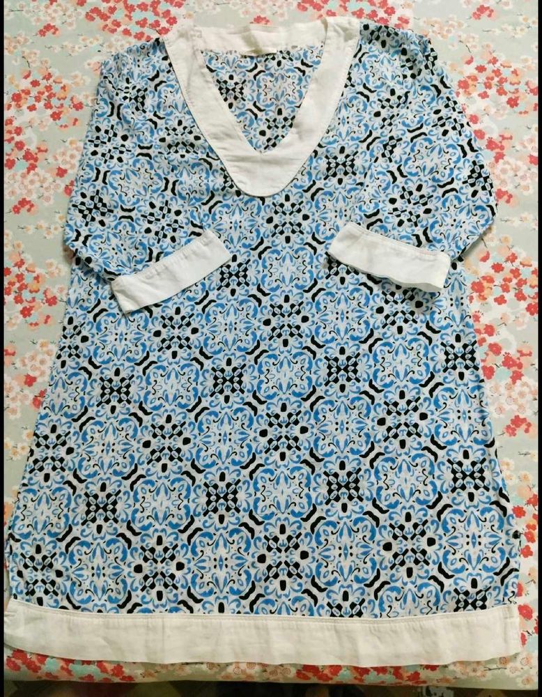 Blue Print Cotton Kurta soft material