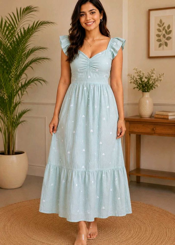 Cute Heart embroidery Summer Dress