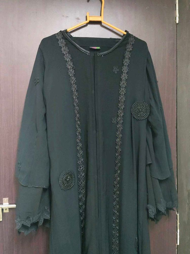 Elegant Black Abaya with Embellishments