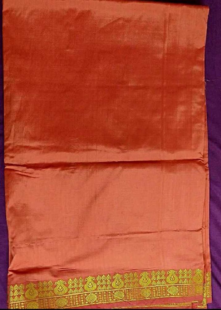orange pure silk saree