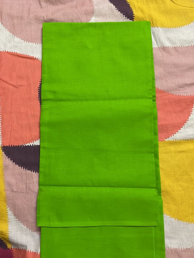Parrot Green Running Material For Top Or Bottom Stitching
