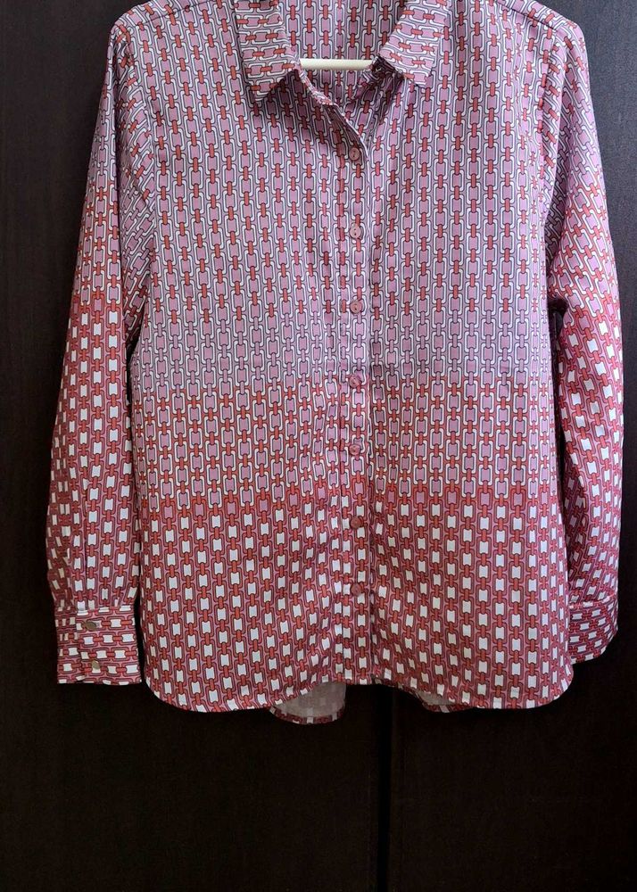 Patterned Button-Down Shirt