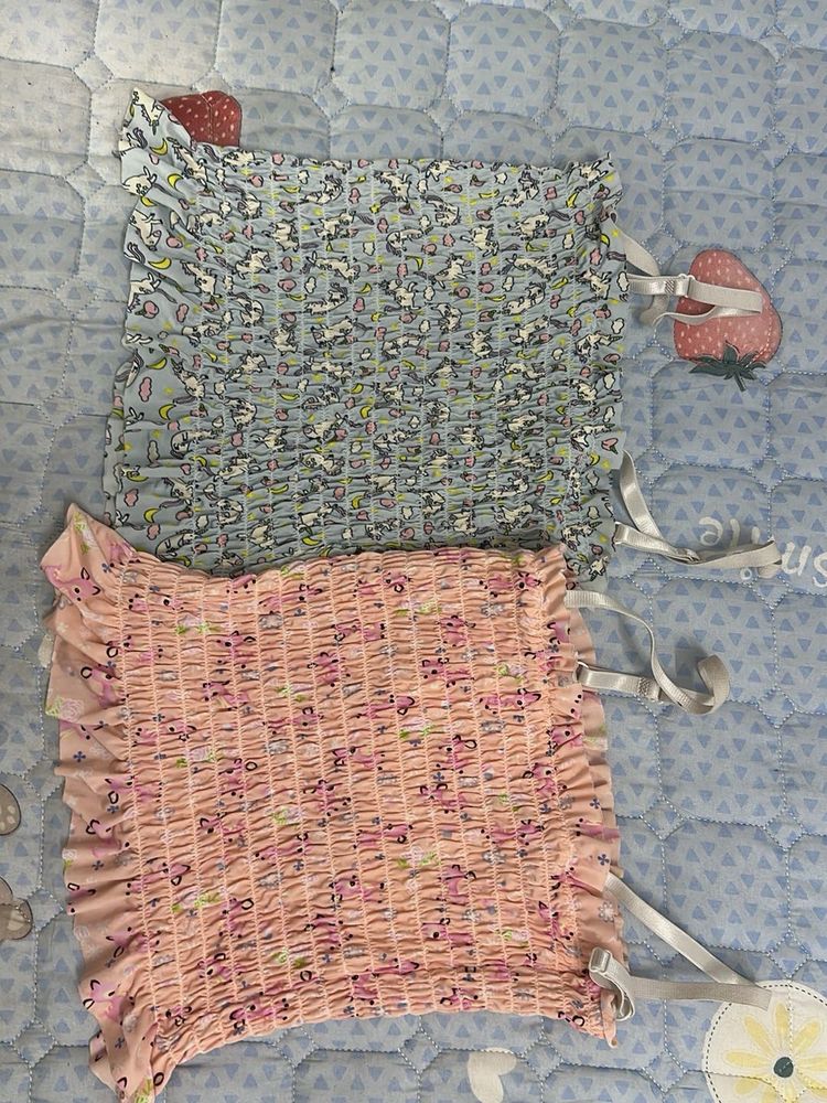 Smocked Crop Tops - Set of 2