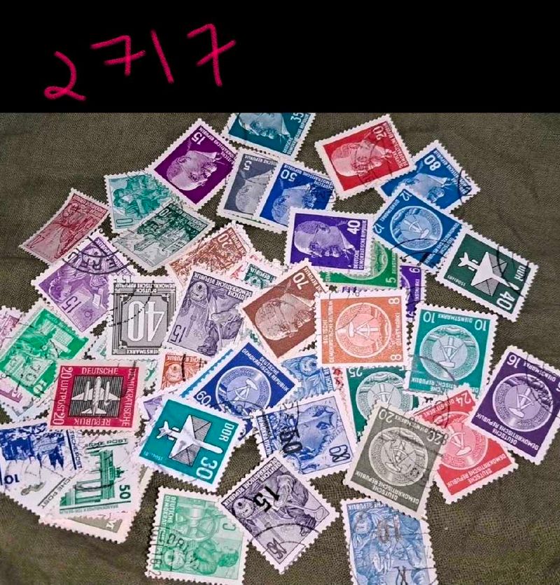 65 unique EAST GERMANY DDR DEFINITIVE USED STAMPS