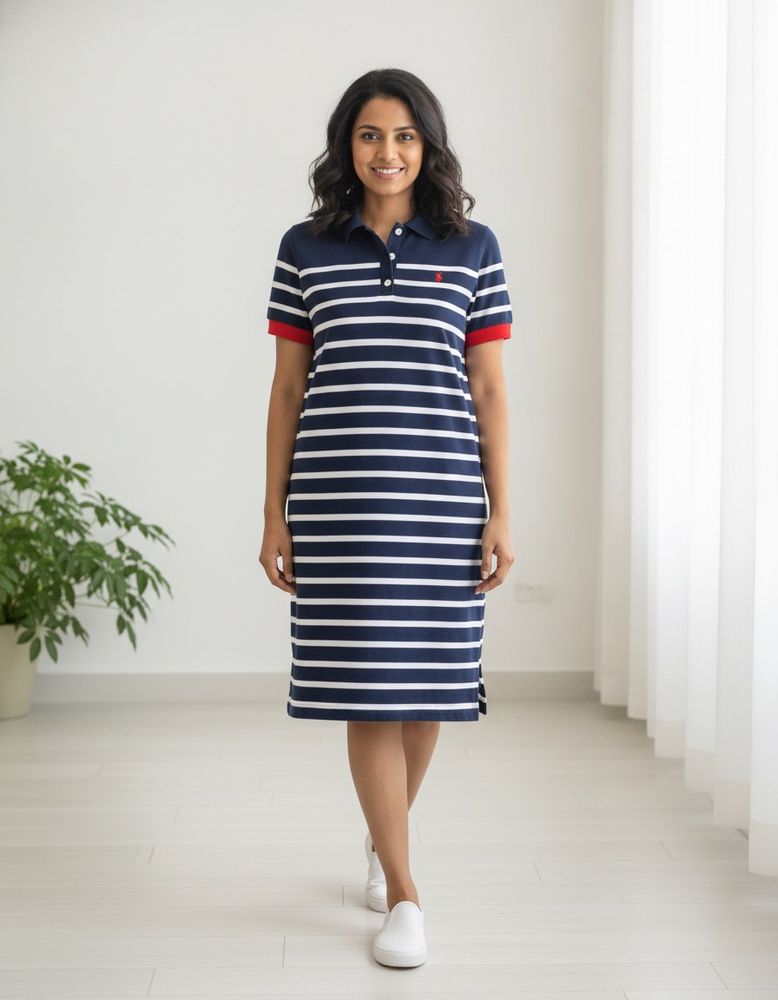 Ralph Lauren Navy &amp; White Striped Polo Dre