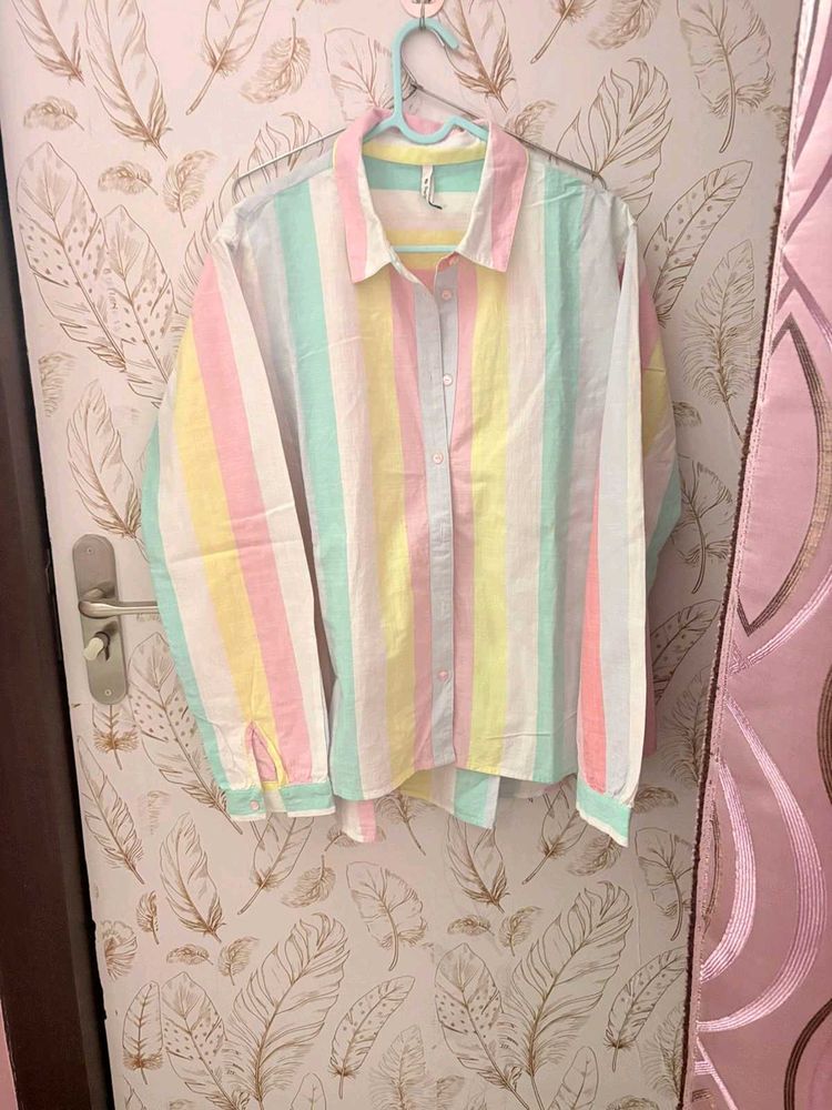 Pepe Pastel Striped Button-Up Shirt