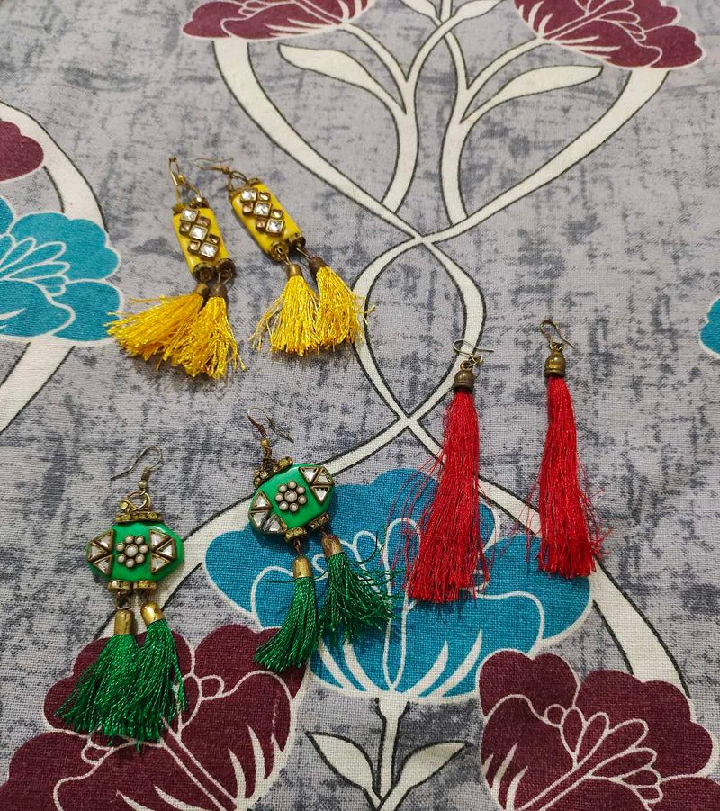 Colorful Tassel Earrings - Statement Jewelry