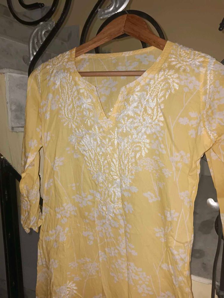 Yellow Embroidered Kurta