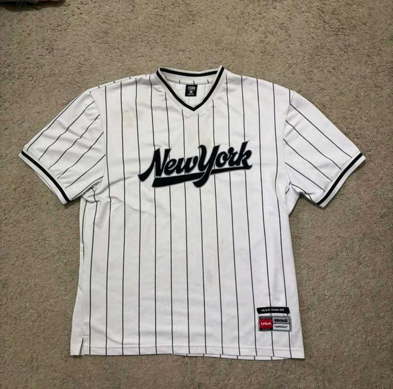 New York Pinstripe Baseball Tee