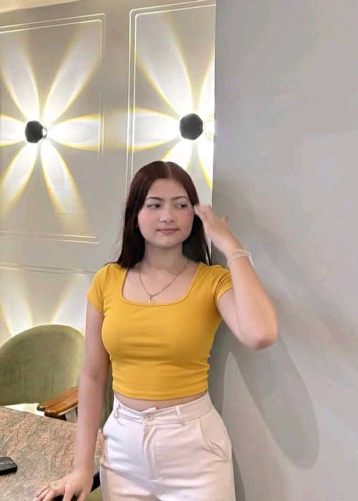 Mustard Crop Top - Trendy &amp; Stylish