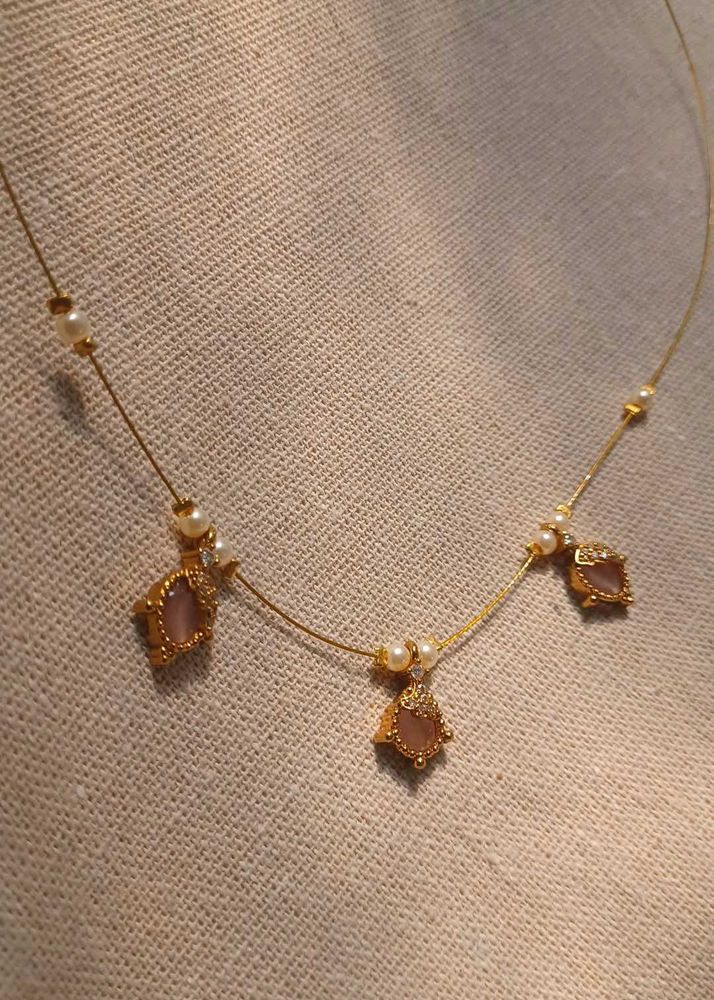 Elegant Pearl and Stone Necklace