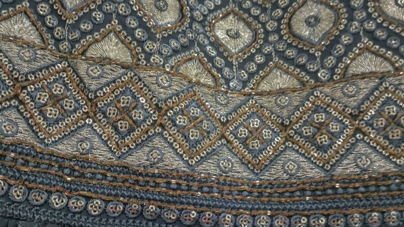 greyish blue ethnic gown
