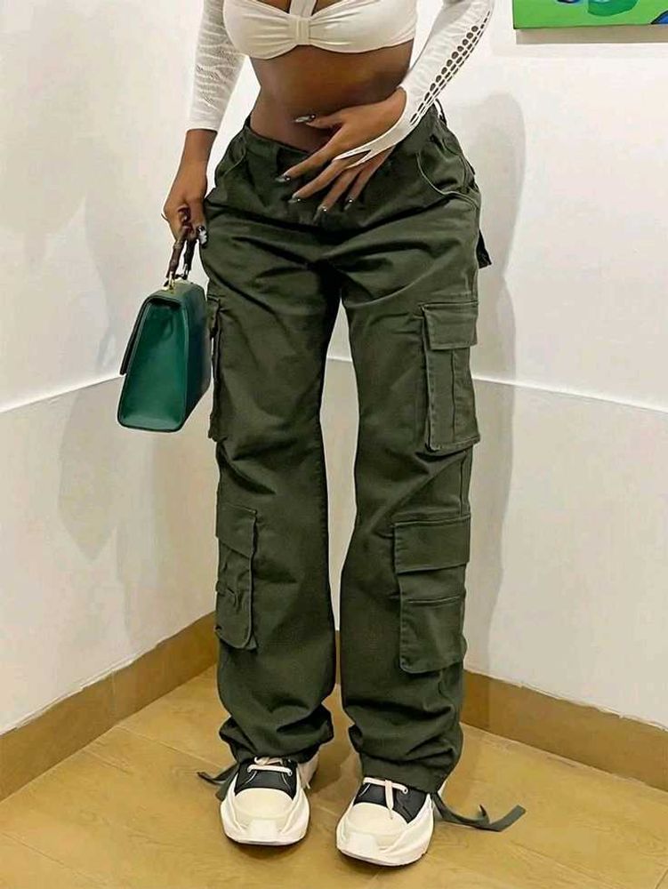 Olive Green Cargo Pants &amp; Belt