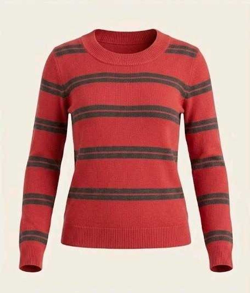 🍷 Pinterest Striped Red Knit Sweater