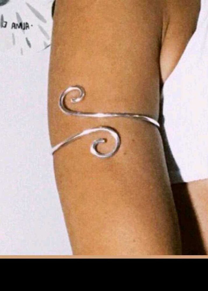 Silver Tone Arm Cuff Bracelet